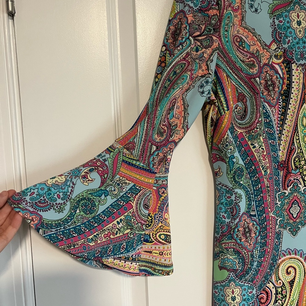 Tommy Hilfiger Multicolor Paisley Print Dress - Picture 2 of 6